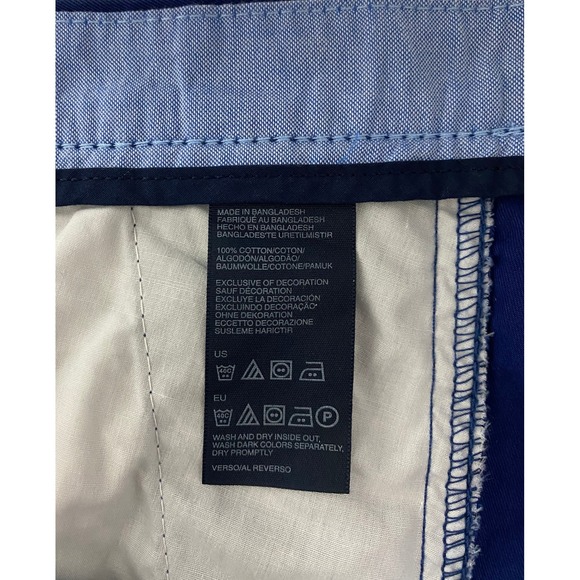 Tommy Hilfiger TH Chino‎ Custom Fit Pants Mens 36x30 Blue Cotton Flat Front - Picture 5 of 9